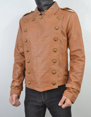 The Rocketeer Billy Campbell Brown V-Shaped Leather Jacket
