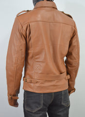 The Rocketeer Billy Campbell Brown V-Shaped Leather Jacket
