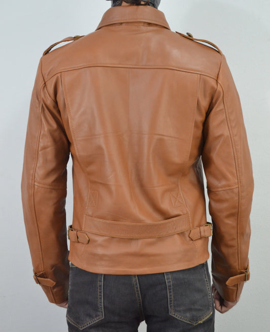 The Rocketeer Billy Campbell Brown V-Shaped Leather Jacket