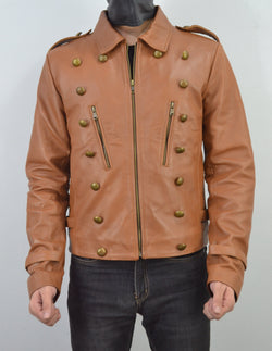 The Rocketeer Billy Campbell Brown V-Shaped Leather Jacket