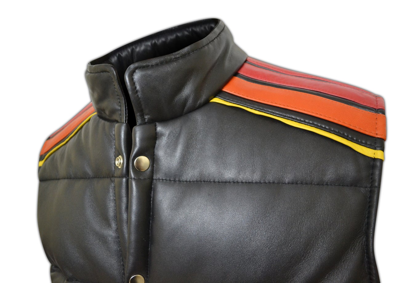 Vintage Tyler Durden Fight Club Simpson Puffer Leather Vest