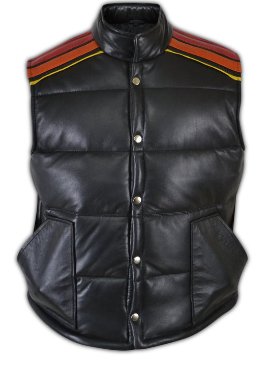 Vintage Tyler Durden Fight Club Simpson Puffer Leather Vest