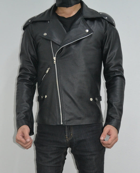 The Goose Mad Max Rockatansky Cop Biker Leather Jacket Mens