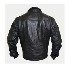 Custom Denim Shirt Style Leather Jacket