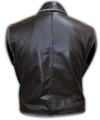 Men’s Genuine Hell Leather Motorcycle Wheels Vest – Classic Biker Style