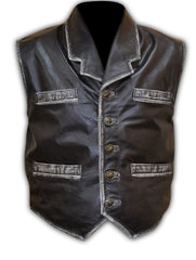 Men’s Genuine Hell Leather Motorcycle Wheels Vest – Classic Biker Style