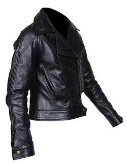 Women Brown Designer Biker Motorcycle Leather Jacket