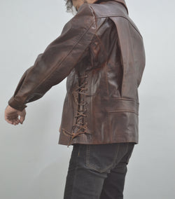 Escape From New York Snake Plissken Antique Brown Biker Leather Jacket