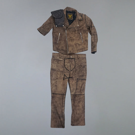Mad Max Fury Road 4 Leather Jacket And Hand-stitched Distressed Leather Pant Complete Suit