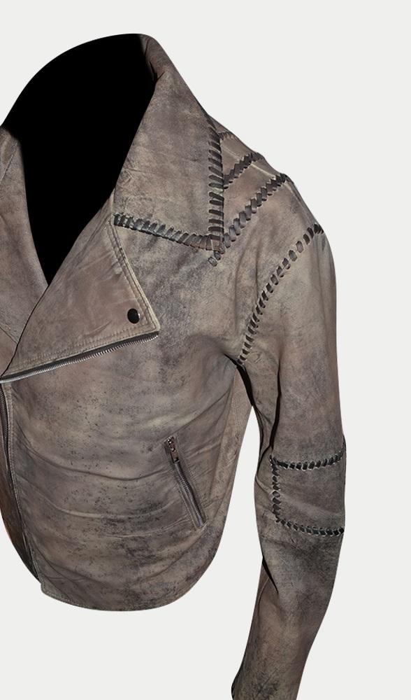 Mad Max Fury Road Motorcycle Biker Distressed Brown Leather Jeans