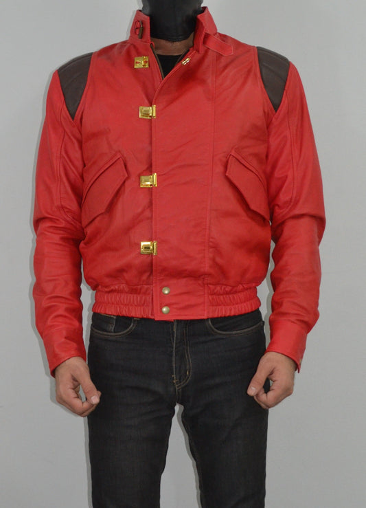Akira Kaneda Anime Pill Capsule Red Motorcycle Jacket Leather Jacket