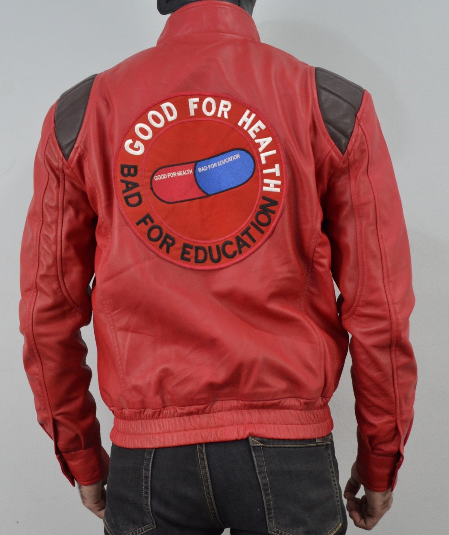 Buy Superdry Red Dry Leather Varsity Jacket from the Next UK