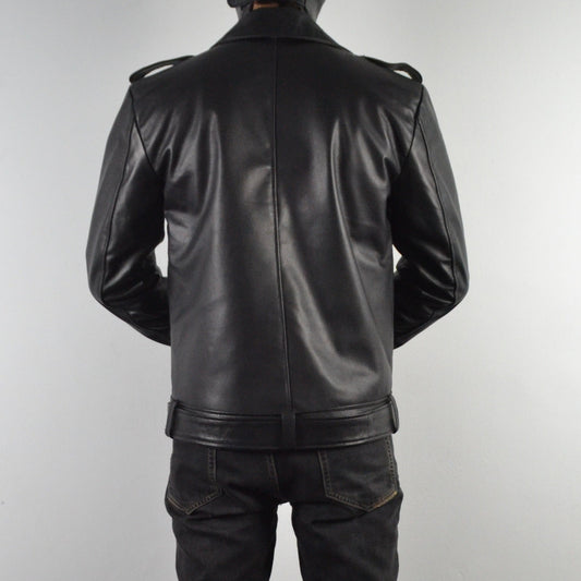 Mens Black Zipper Negan The Walking Dead Biker Leather Jacket