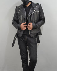 Mens Black Zipper Negan The Walking Dead Biker Leather Jacket