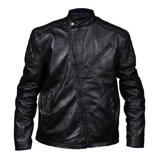 Junker Designs - Serpent Leather Biker Jacket in Off-White Medium