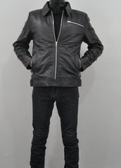 Need for Speed Movie Slim Fit Zipper Black Leather Jacket