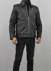Need for Speed Movie Slim Fit Zipper Black Leather Jacket