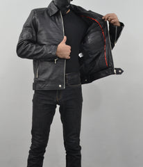Need for Speed Movie Slim Fit Zipper Black Leather Jacket