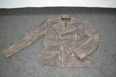 Motorcycle Distressed Natural Rugged Biker Leather Jacket