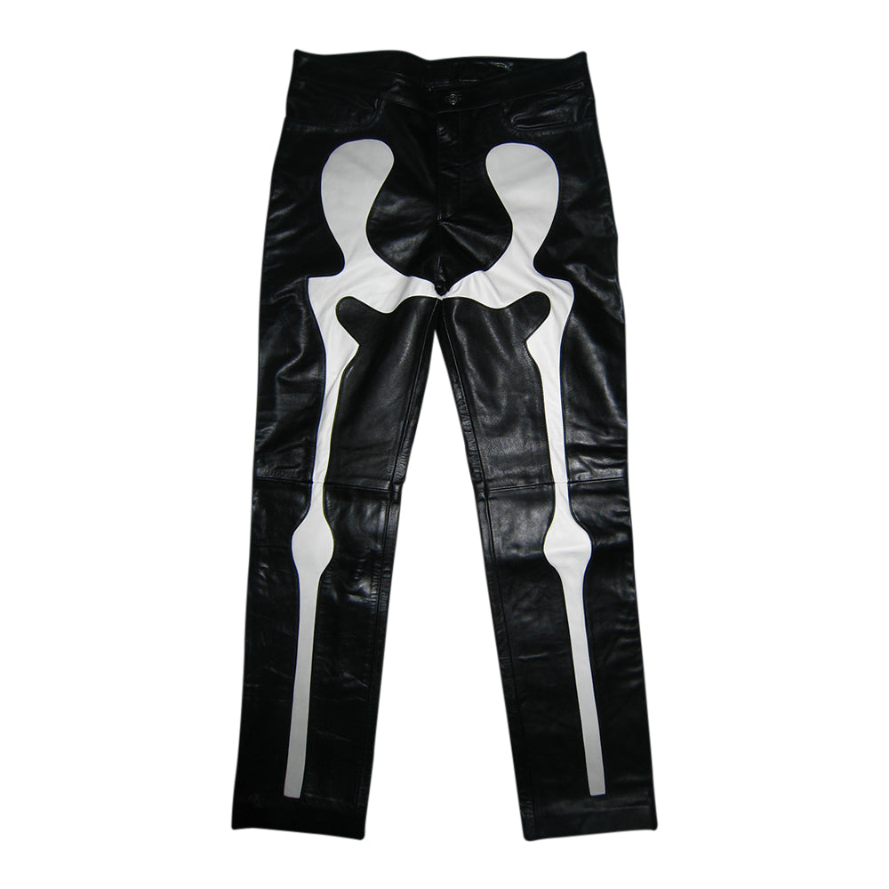 Men's Skull and Bones Straight Fit Leather Pant – South Beach Leather