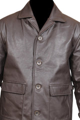 Men's Biker Designer Brown Shirt Style Leather Jacket