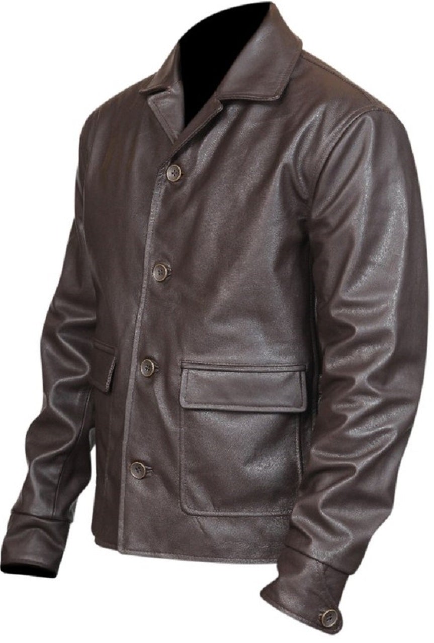 Men's Biker Designer Brown Shirt Style Leather Jacket