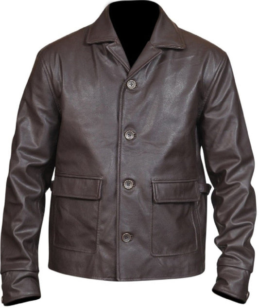 Men's Biker Designer Brown Shirt Style Leather Jacket