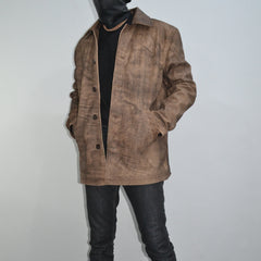 Supernatural Dean Winchester Jensen Ackles Leather Car Coat Jacket