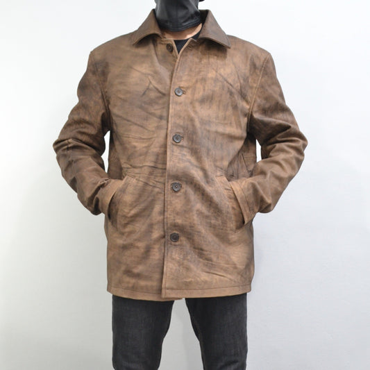 Vintage Tommy Bahama Suede Leather Shirt jacket Men’s Size L Brown