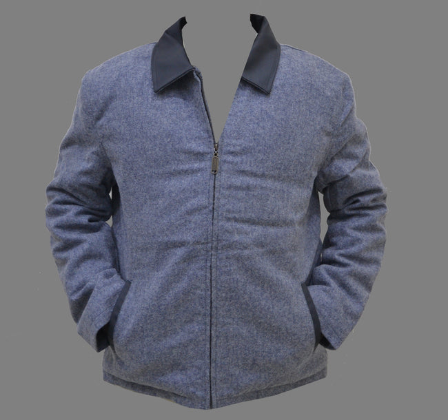 Men Grey Casual Style Winter Wool Fashion Jacket Shirt SouthBeachLeather