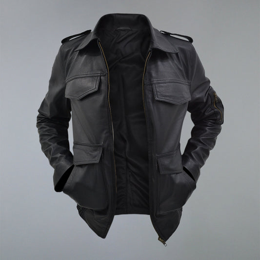 German Leather Police Jacket Deutsch Polizei Leather Jacket