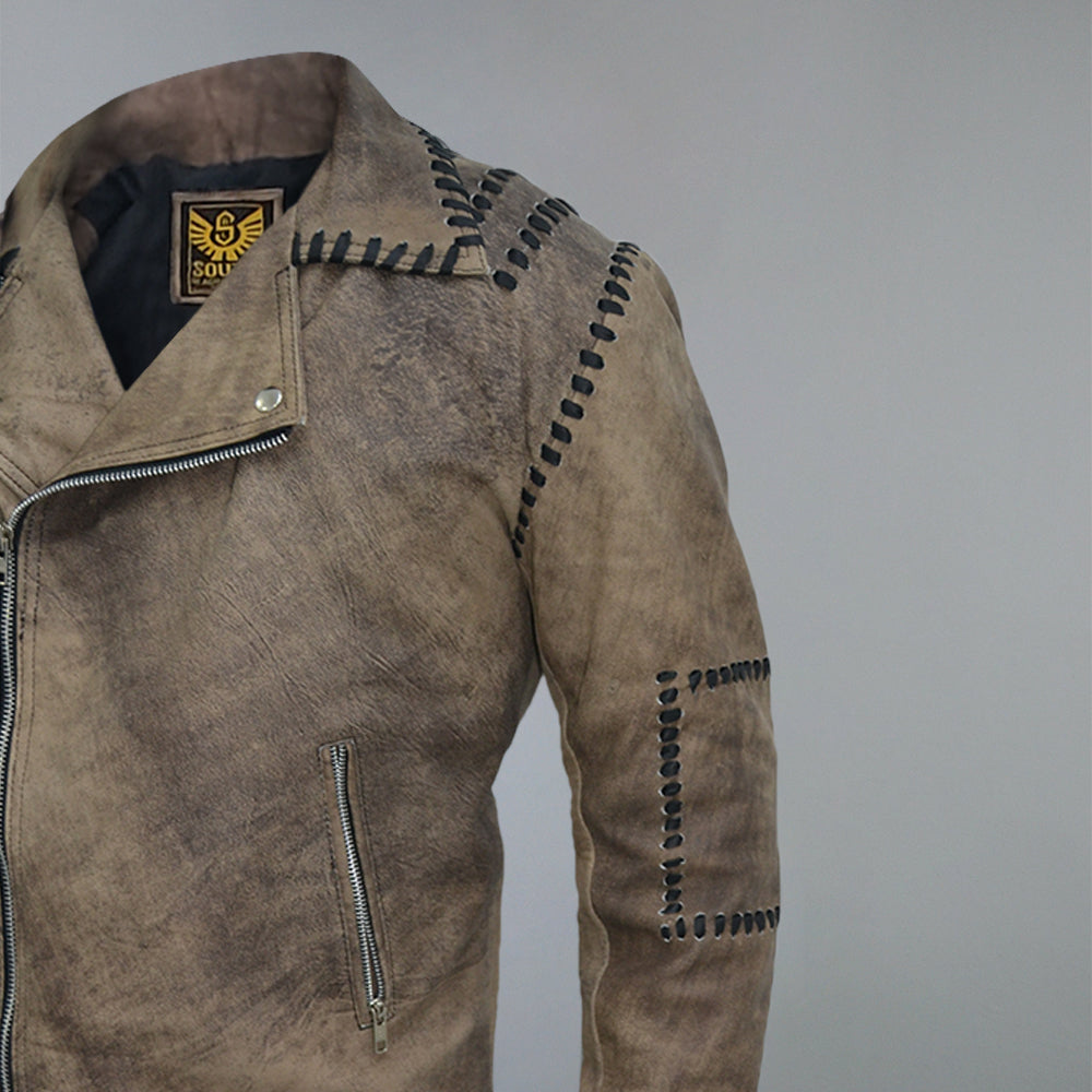Handmade Mad Max Tom Hardy Rockatansky Real Leather Motorcycle Jacket – Black