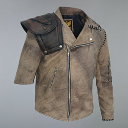 Mad Max 4 Fury Road Tom Hardy Distressed Leather Biker Jacket