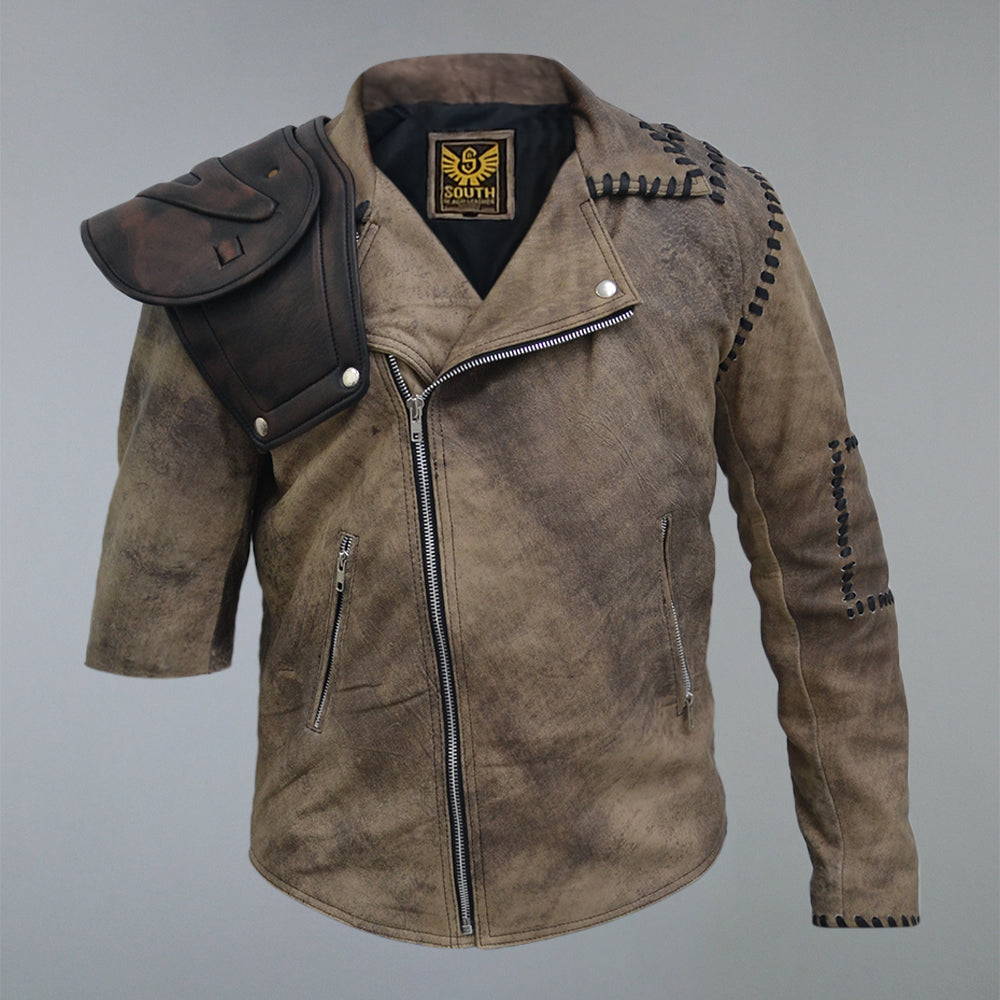 Mad Max 4 Fury Road Tom Hardy Distressed Leather Biker Jacket