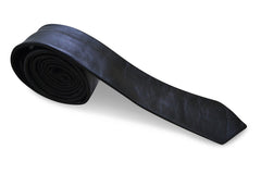 Black Genuine Lamb Leather Necktie Tie