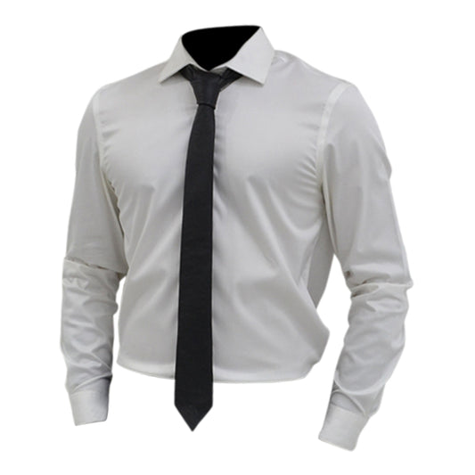 Black Genuine Lamb Leather Necktie Tie