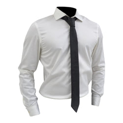 Black Genuine Lamb Leather Necktie Tie