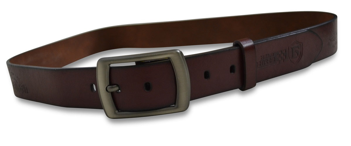 Mens Antique Brown Genuine Leather Adjustable Belt