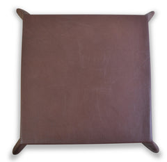 Brown & Beige Genuine Sheep Leather Valet Tray | Handmade Organizer for Men & Women