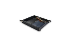 Black Leather Bedside Storage Tray With White Stitching Box For Men Accessories