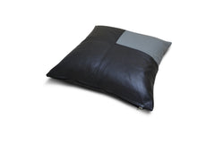 Black And Grey Soft Lamb Leather Comfort Pillow Cushion Cover