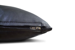 Black And Grey Soft Lamb Leather Comfort Pillow Cushion Cover