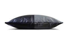 Black And Grey Soft Lamb Leather Comfort Pillow Cushion Cover