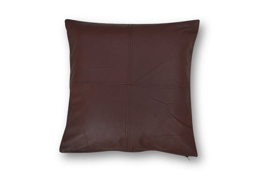 Brown Soft Lamb Leather Comfort Pillow Cushion Cover - SouthBeachLeather
