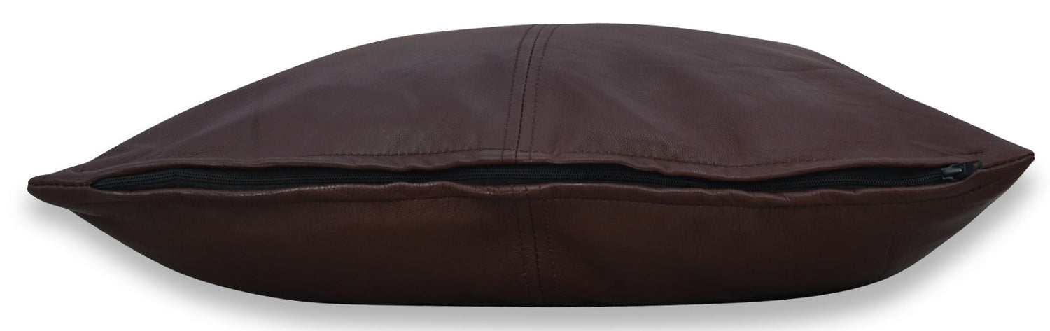 Brown Soft Lamb Leather Comfort Pillow Cushion Cover - SouthBeachLeather