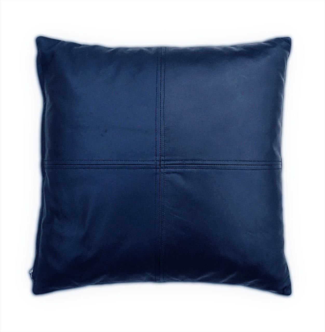 Blue Soft Lamb Leather Comfort Pillow Cushion Cover - SouthBeachLeather