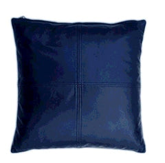 Blue / Black Soft Lamb Leather Comfort Pillow Cushion Cover
