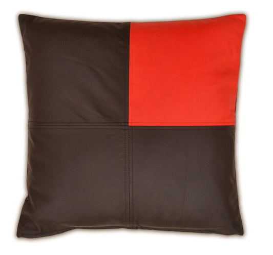 Blue / Black Soft Lamb Leather Comfort Pillow Cushion Cover