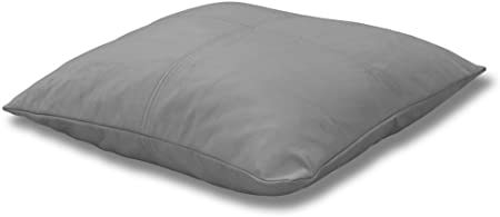 Grey Soft Lamb Leather Comfort Pillow Cushion Cover