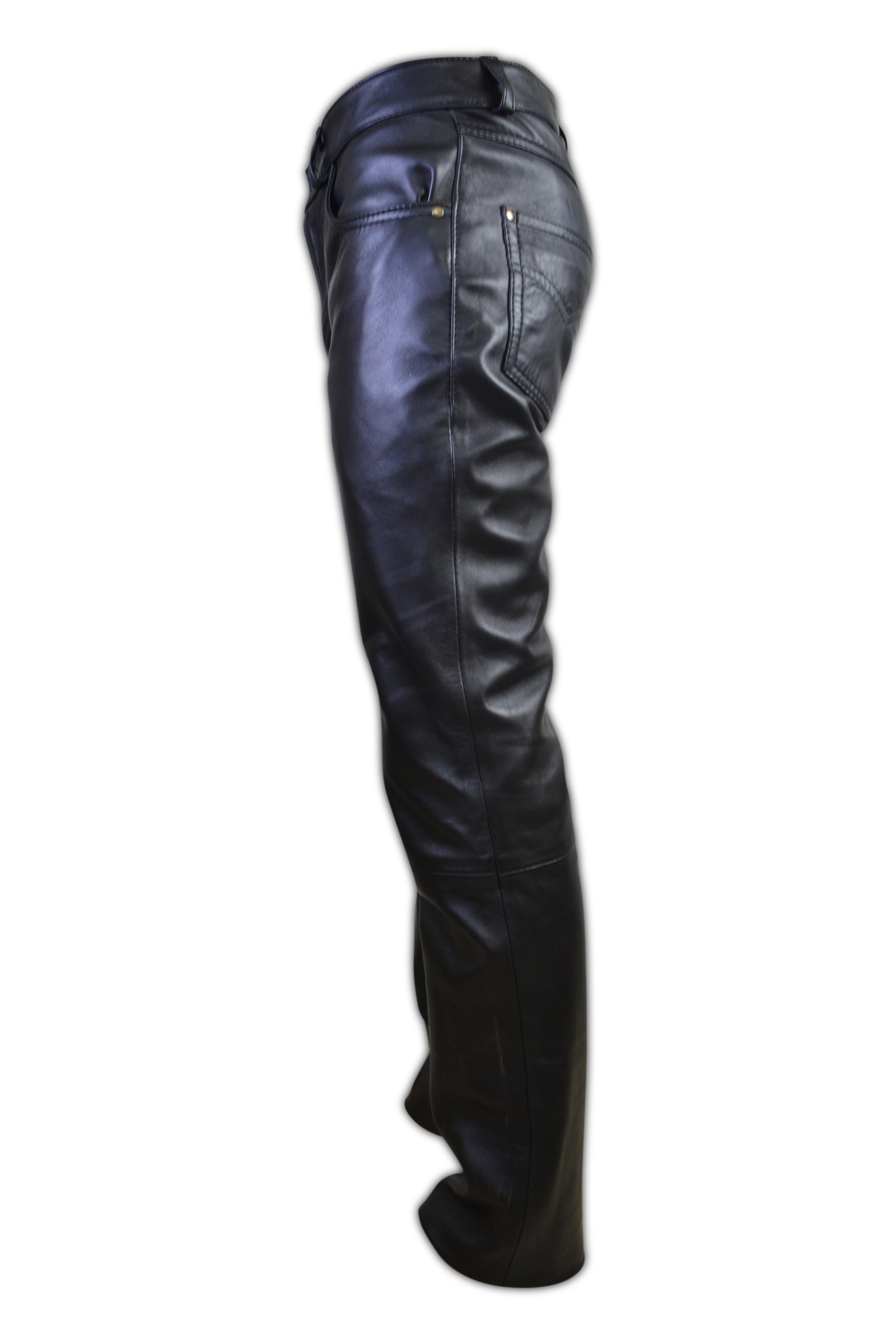 5 Pocket Jeans Style Leather Pant - SouthBeachLeather